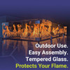 American Fire Products Linear Glass Flame Guard for 30" x 6" Linear Drop-In Fire Pit Pan - FG-LCB-30