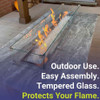 American Fire Products Linear Glass Flame Guard for 48" x 6" Linear Drop-In Fire Pit Pan - FG-LCB-48