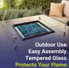 American Fire Products Square Glass Flame Guard for 24" Square Drop-In Fire Pit Pan - FG-SQP-24