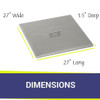 American Fire Products Stainless Steel Cover for Square Drop-In Fire Pit Pan - SS-CV-SQP-24