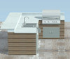 BBQ Girls Design of a Blaze Outdoor Kitchen L  island - end view