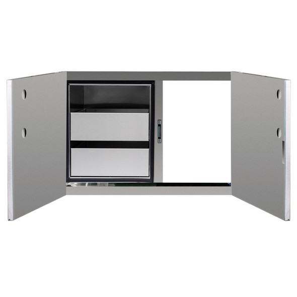 Summerset 36-Inch Stainless Steel 2-Drawer Dry Storage Pantry and Access Door Combo