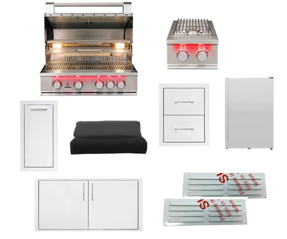 TrueFlame 9-Piece 32-Inch Outdoor Kitchen Package