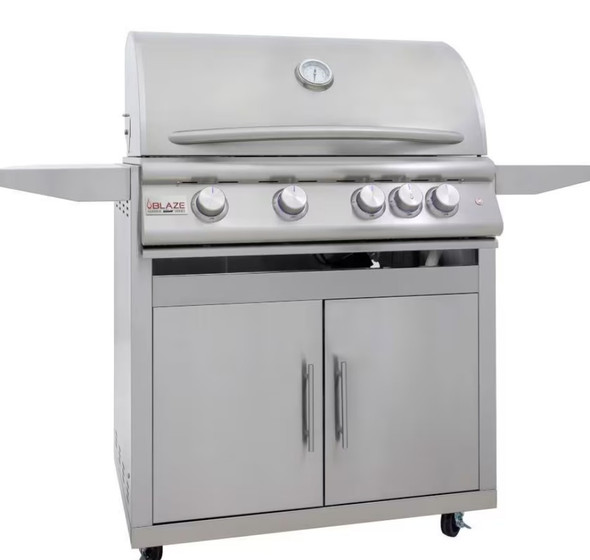 Blaze LTE+ Marine Grade 32-in 4-Burner Natural Gas Grill w/ Lift-Assist Hood & Rear Infrared Burner - BLZ-4LTE3MG-NG