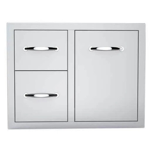 Sunstone Classic Series 30-Inch Stainless Steel Roll-Out Propane Tank Drawer & Double Drawer Combo