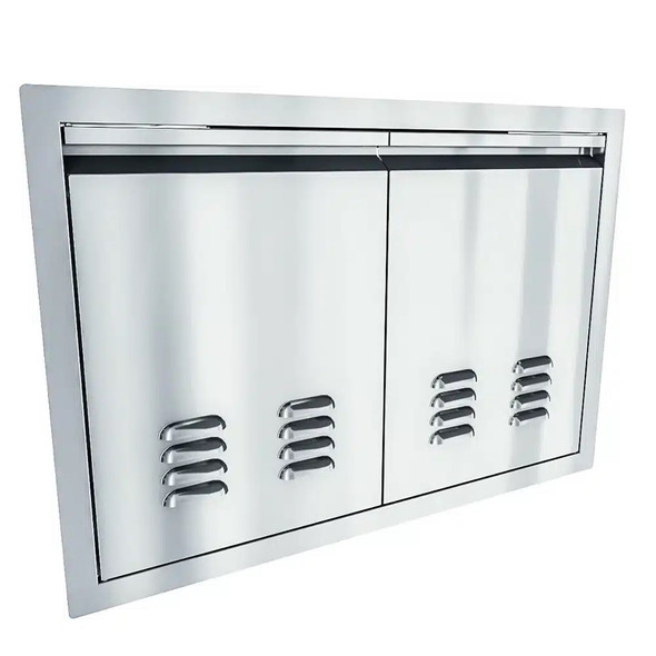 Sunstone Grills Aruba Series 30-Inch Stainless Steel Vented Double Access Door-Front-Side-View