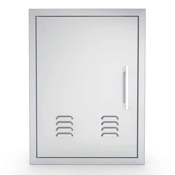 Sunstone Grills Signature Series 17-Inch Stainless Steel Beveled Frame Left-Hinged Vertical Vented Single Access Door-Front-View