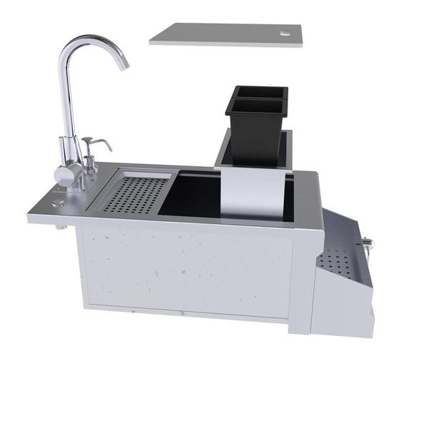 Sunstone-Ruby-Series-14-Inch-Outdoor-Rated-Stainless-Steel-Bar-Sink-Cocktail-Ice-Chest-Station-with-Hot-and-Cold-Faucet-Side-Open-View