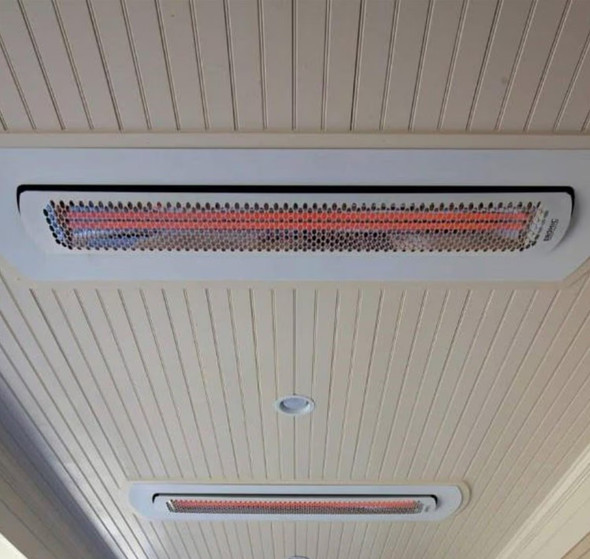 Bromic Heating Tungsten Smart-Heat 56-Inch 6000W Dual Element 240V Electric Infrared Patio Heater - White - BH0420013