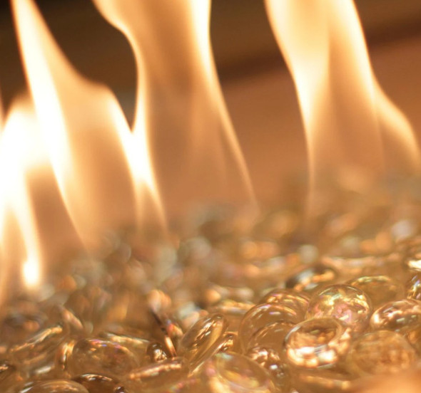 Brooks 50 Inch Rectangular Cast Aluminum Natural Gas Fire Pit Table in Taupe by The Outdoor GreatRoom Company