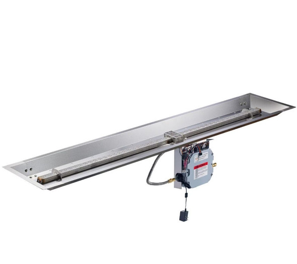 The Outdoor GreatRoom Company Crystal Fire Plus 64 X 12 Linear Electronic Ignition Natural Gas Fire Pit Burner Kit - CFP1264DSING-B