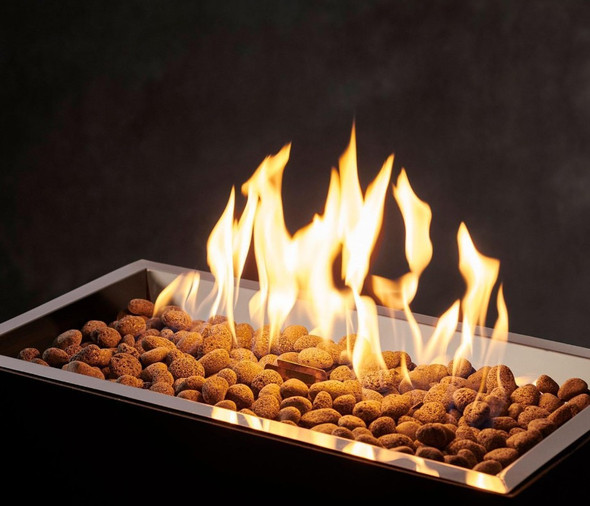 The Outdoor GreatRoom Company Crystal Fire Plus 24 X 12 Linear Electronic Ignition Natural Gas Fire Pit Burner Kit - CFP1224DSING-B