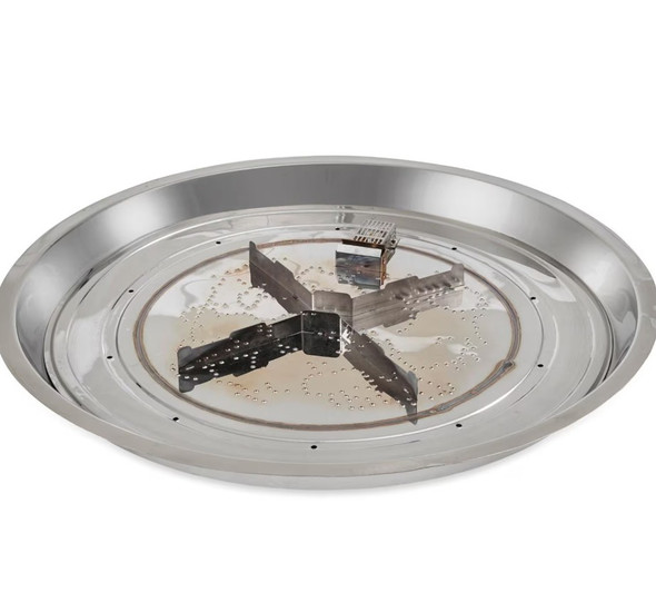 The Outdoor GreatRoom Company Crystal Fire Plus 32 Inch Drop-In Round 105,000 BTU Propane Fire Pit Burner Kit - Stainless Steel