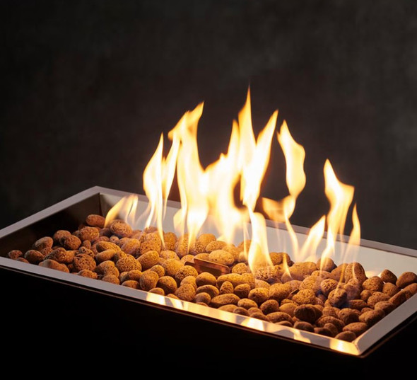 The Outdoor GreatRoom Company Crystal Fire Plus 24 Inch Drop-In Rectangle 55,000 BTU Propane Fire Pit Burner Kit - Stainless Steel