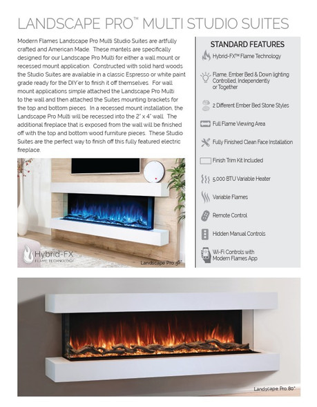 Modern Flames Landscape Pro Multi-Side Electric Fireplace - 96"