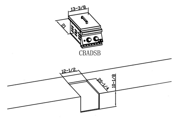 Whistler Built-In Gas Double Side Burner with Lid