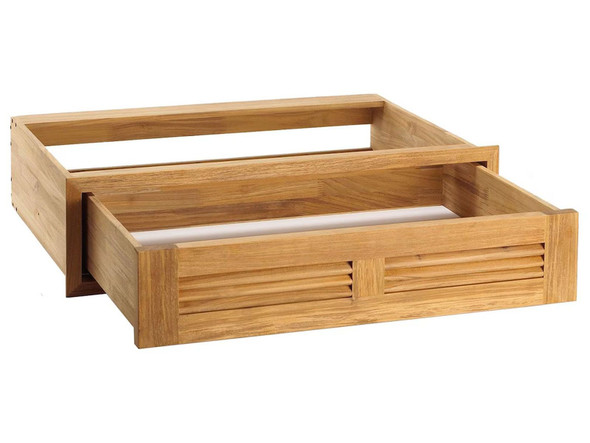 Pacific Teak Millworks 30-Inch Louvered Panel Teak Wood Single Drawer - UD1-30L