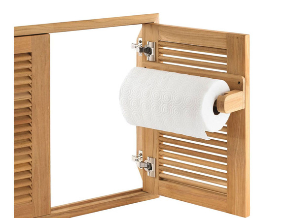Pacific Teak Millworks Teak Wood Roll Towel Holder - TH-1