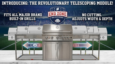 end zone bbq universal telescoping grill module - no cutting