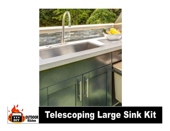 DIY Outdoor Kitchen Large Sink Cutout Kit (22.75"-37.25" Cutout)