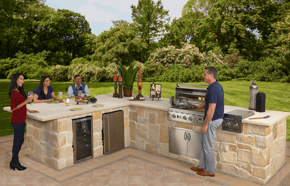 Outdoor Kitchen BBQ Island Kits