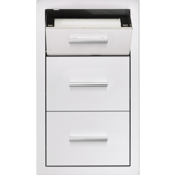 Summerset 17-Inch Stainless Steel Double Access Drawer with Paper Towel Dispenser