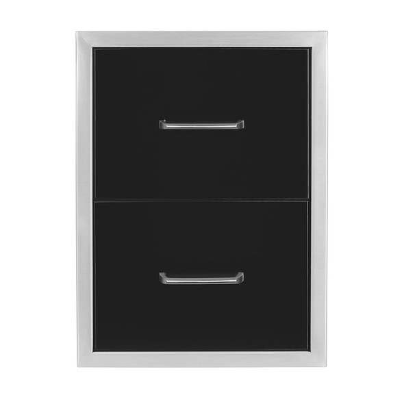 Wildfire 16-Inch Black 304 Stainless Steel Double Access Drawer