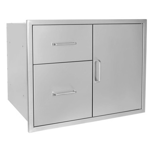 Wildfire-30-Inch-304-Stainless-Steel-Right-Hinged-Access-Door-and-Double-Drawer-Combo-Angle Wildfire-30-Inch-304-Stainless-Steel-Right-Hinged-Access-Door-and-Double-Drawer-Combo-Angle