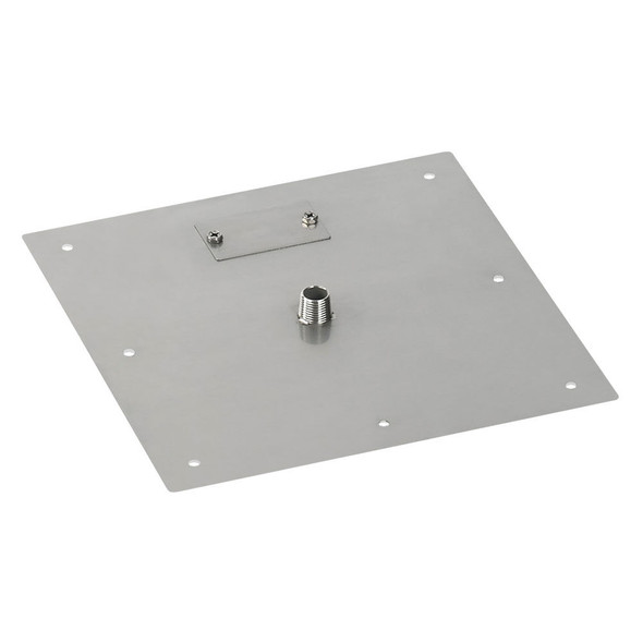 American Fire Products 12" Square Stainless Steel Flat Pan (1/2" Nipple) - SS-SQFP-12