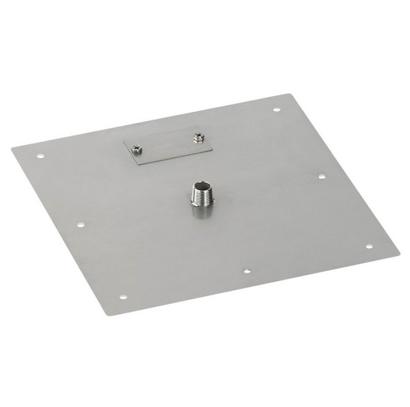 American Fire Products 12" Square Stainless Steel Flat Pan (1/2" Nipple) - SS-SQFP-12