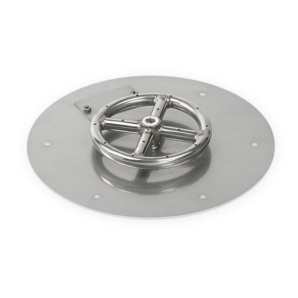 American Fire Products 12" Round Stainless Steel Flat Pan With 6" Fire Ring - SS-RFP-12-ASBL