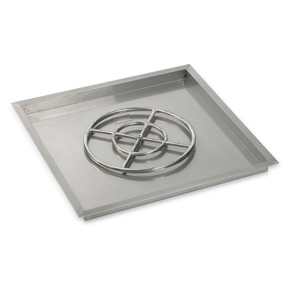 American Fire Products 30" Stainless Steel Square Drop In Pan With 18" Ring - SS-SQP-30-ASBL