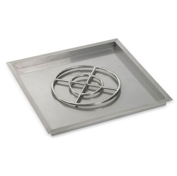 American Fire Products 30" Stainless Steel Square Drop In Pan With 18" Ring - SS-SQP-30-ASBL