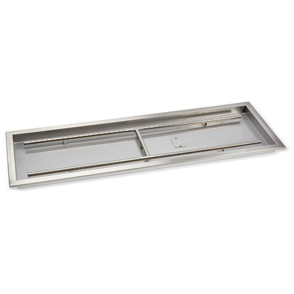 American Fire Products 48" x 14" Stainless Steel Rectangular Drop-In Fire Pit Pan - SS-AFPP-48