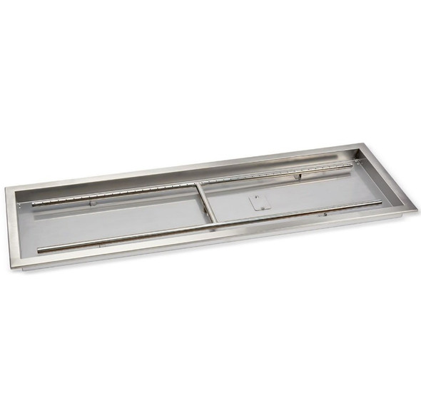 American Fire Products 48" x 14" Stainless Steel Rectangular Drop-In Fire Pit Pan - SS-AFPP-48