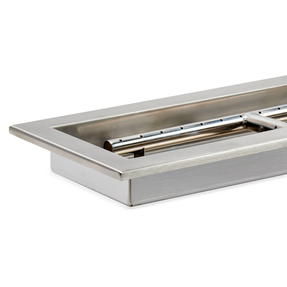 American Fire Products 36" x 12" Stainless Steel Rectangular Drop-In Fire Pit Pan - SS-AFPP-36