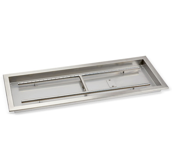 American Fire Products 36" x 12" Stainless Steel Rectangular Drop-In Fire Pit Pan - SS-AFPP-36