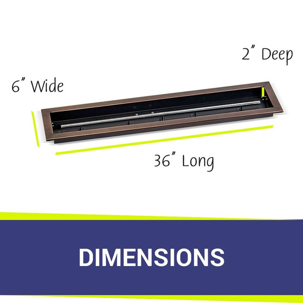 American Fire Products 36" x 6" Oil Rubbed Bronze Linear Drop-In Fire Pit Pan