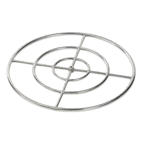 American Fire Products 30" Triple-Ring Stainless Steel Burner with a 3/4" Inlet - SS-FR-30