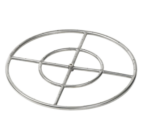 American Fire Products 24" Double-Ring Stainless Steel Burner with a 1/2" Inlet - SS-FR-24