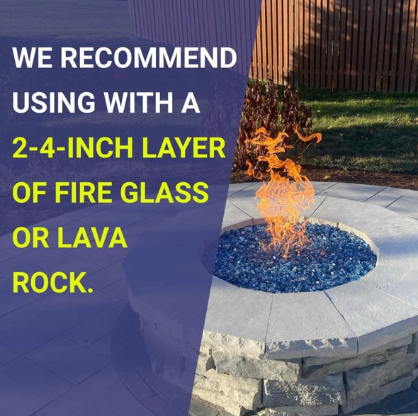 American Fire Products 48" Triple-Ring Stainless Steel Burner with a 3/4" Inlet - SS-FR-48