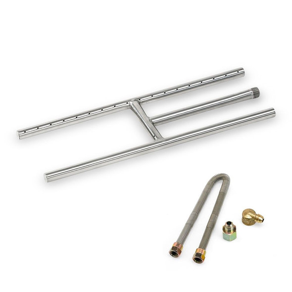 American Fire Products 18" x 6" Stainless Steel H-Style Burner - Natural Gas - SS-H-18