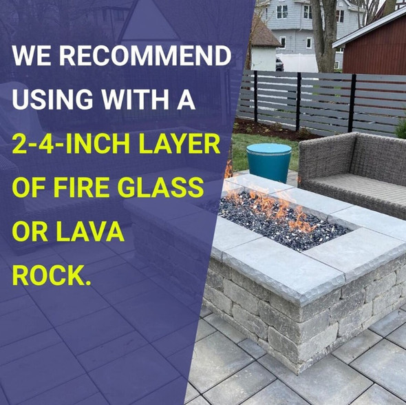 American Fire Products 24" x 6" Stainless Steel H-Style Burner - Natural Gas - SS-H-24