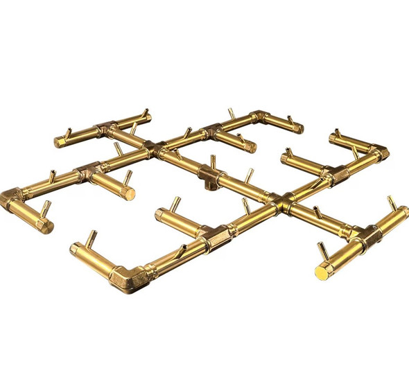 Warming Trends 42-Inch Round Natural Gas Fire Pit Burner Kit W/ 30.5-Inch Original CROSSFIRE Brass Burner - Match Light Ignition - CFB300NGALPL42CFK2