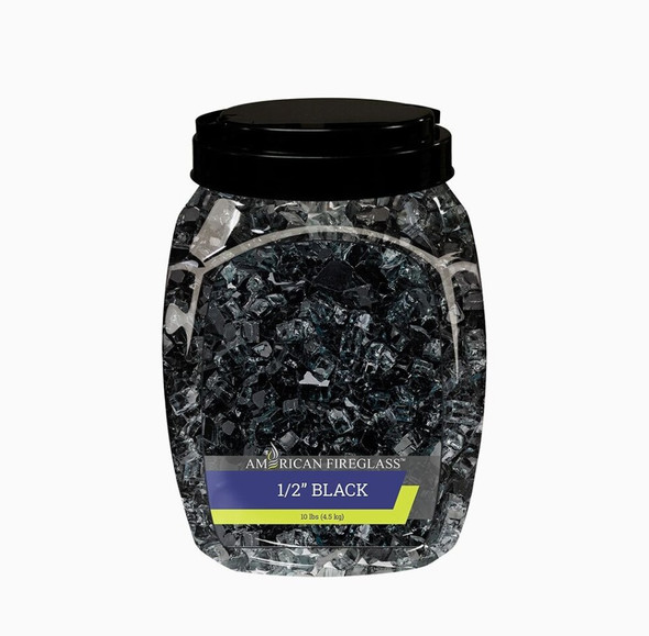 American Fire Glass 1/2" Black - AFF-BLK12-10