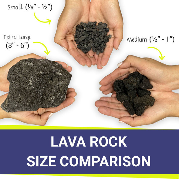 American Fire Products Medium Black Lava Rock 10 Pounds - LAVA-M-10