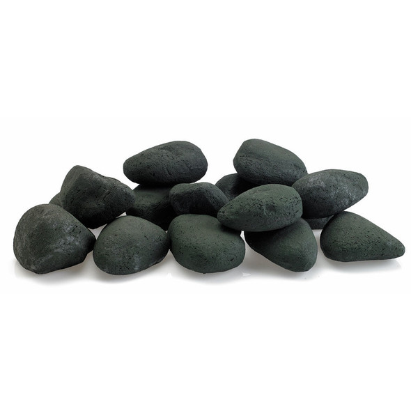 American Fire Products Matte Black Lite Stones Set - 15 Stone Set - AFG-LSTONE-MB-15