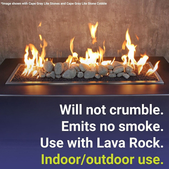 American Fire Products Thunder Gray Lite Stone Cobble - 12 Stone Set - AFG-CS-TG-12