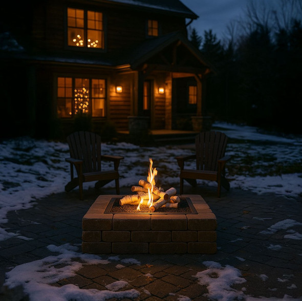 American Fire Products Formation Creation Sierra Birch Ceramic Gas Fire Pit Logs – 9 Piece Set - AFP-FPL-BRCH