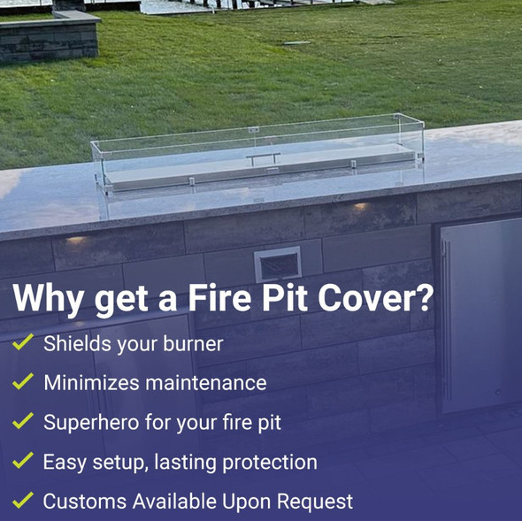 American Fire Products Stainless Steel Cover for Linear Drop-In Fire Pit Pan - SS-CV-LCB-60